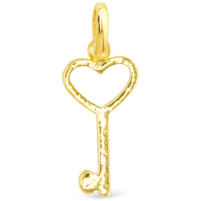 Heart Key Charm Gold